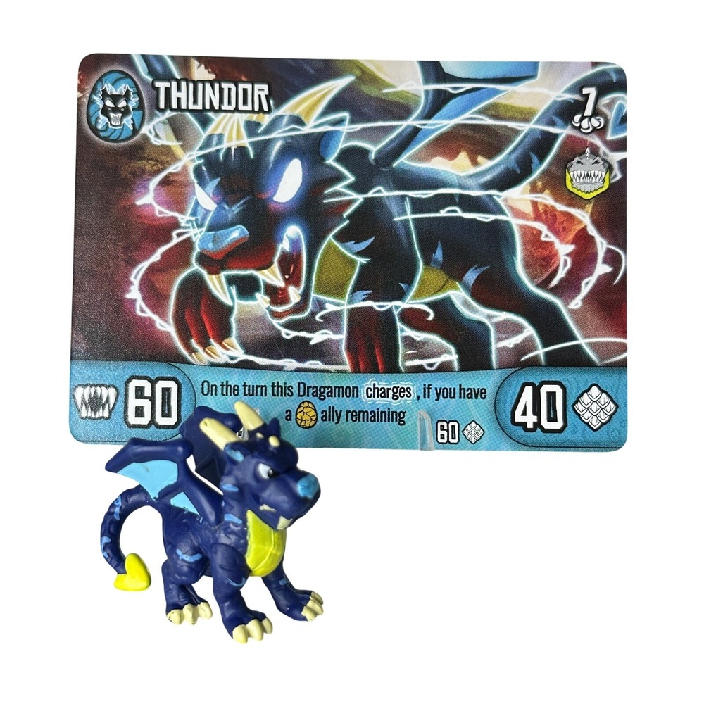 Spin Master Dragamonz Thundor Collectable Figure with Matching Card Blue Dragon